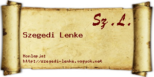 Szegedi Lenke névjegykártya